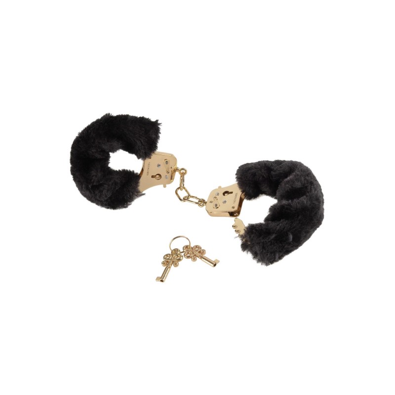 Kajdanki-FF GOLD DELUXE FURRY CUFFS